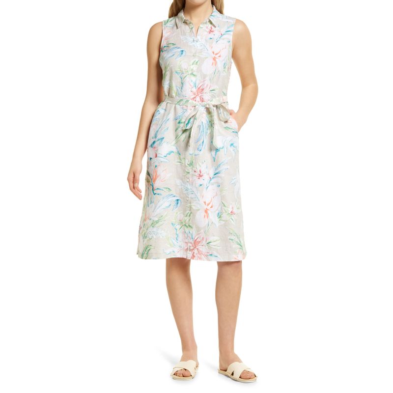 Tommy Bahama May Meadows Sleeveless Linen Shirtdress